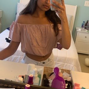 FINAL SALE off-the-shoulder crop top